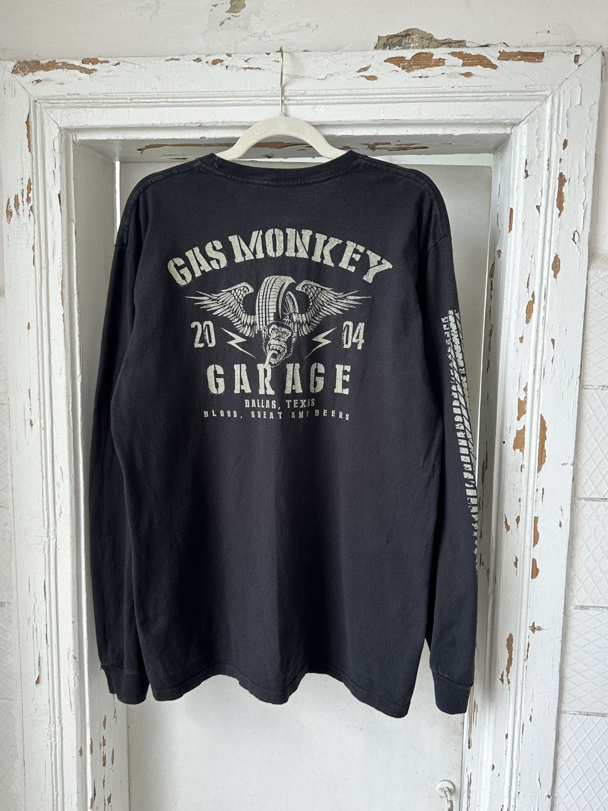 Vintage Gas Monkey Garage Black Made in USA Long Sleeve Size US L / EU 52-54 / 3 - 1 Thumbnail