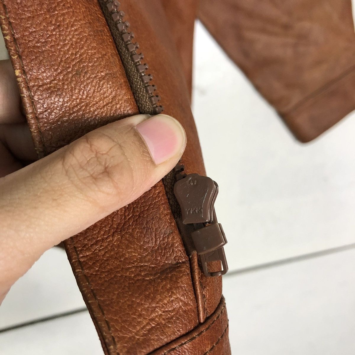 Japanese Brand 🔥Vtg Japanese Brand Genuine Leather Jacket Nova Check Size US M / EU 48-50 / 2 - 14 Thumbnail