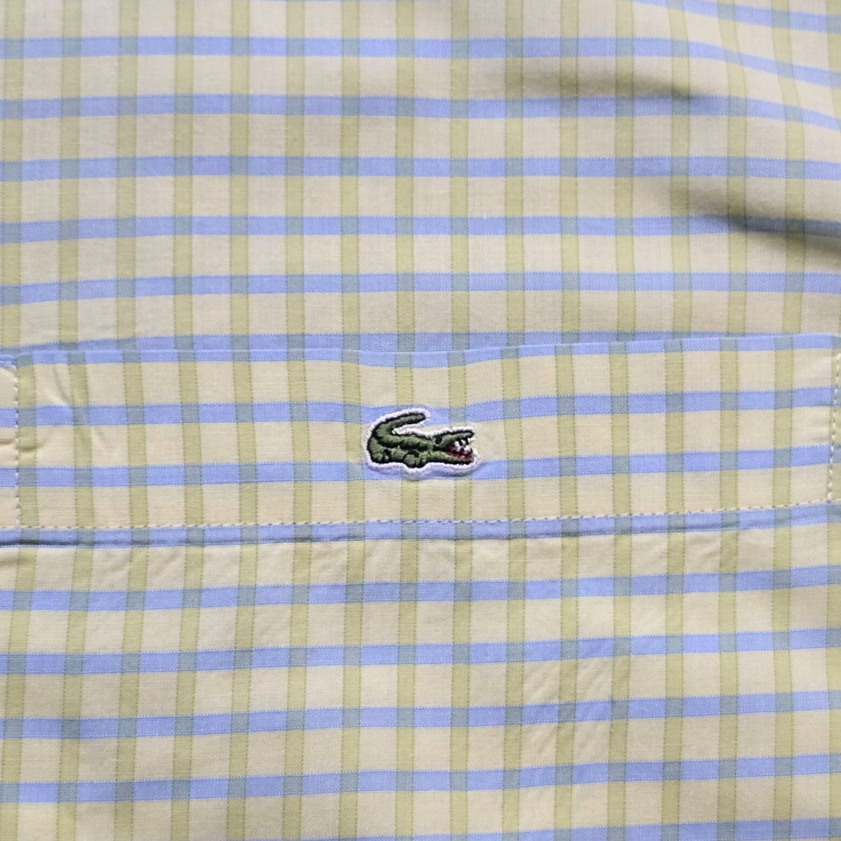 Lacoste Lacoste Shirt Mens 44 Yellow Plaid Button Logo Long Sleeve Career Preppy Classic Size US XXL / EU 58 / 5 - 4 Thumbnail