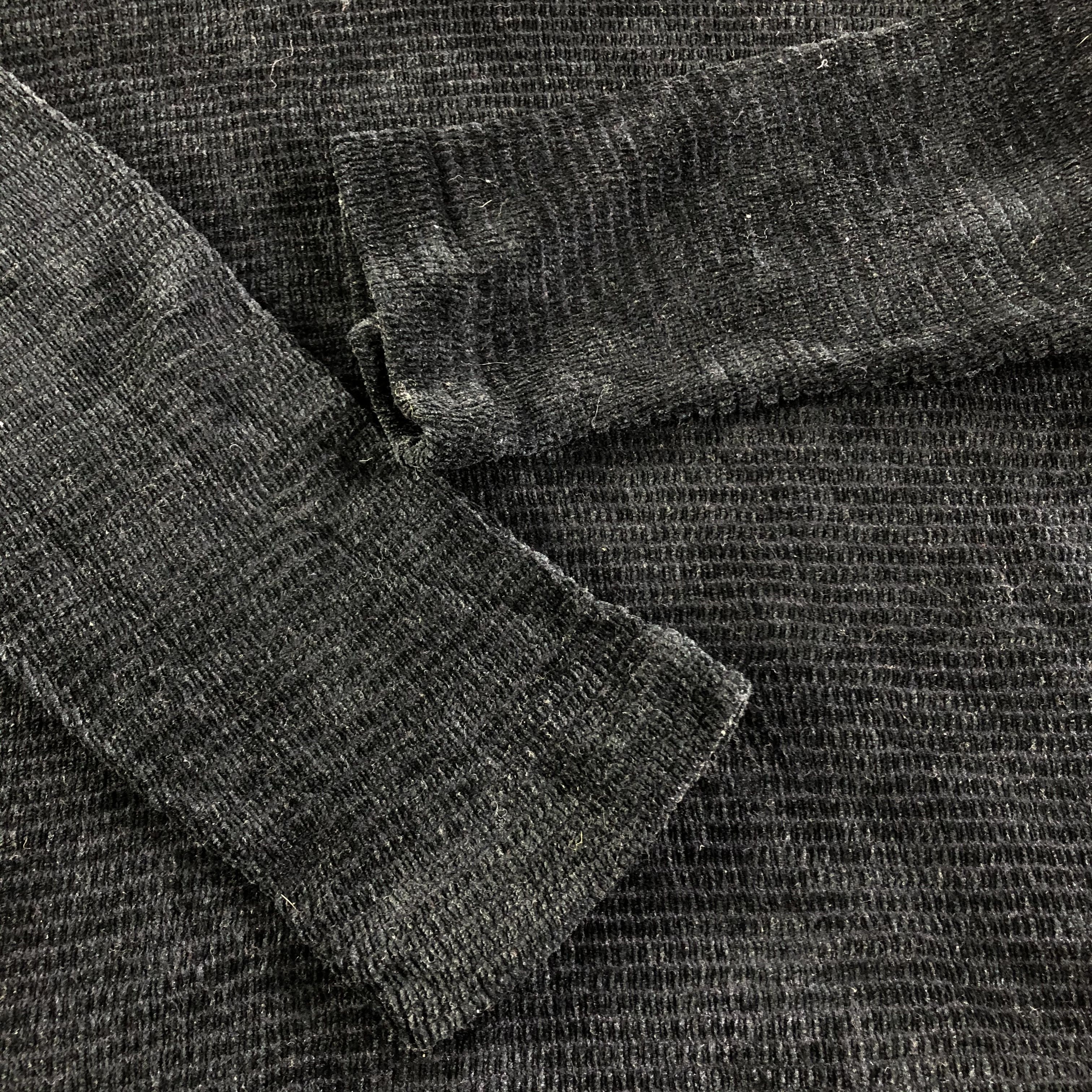 Beams Plus Faded Black Knit Beams Mesh Sweatshirt F318 Size US M / EU 48-50 / 2 - 3 Thumbnail