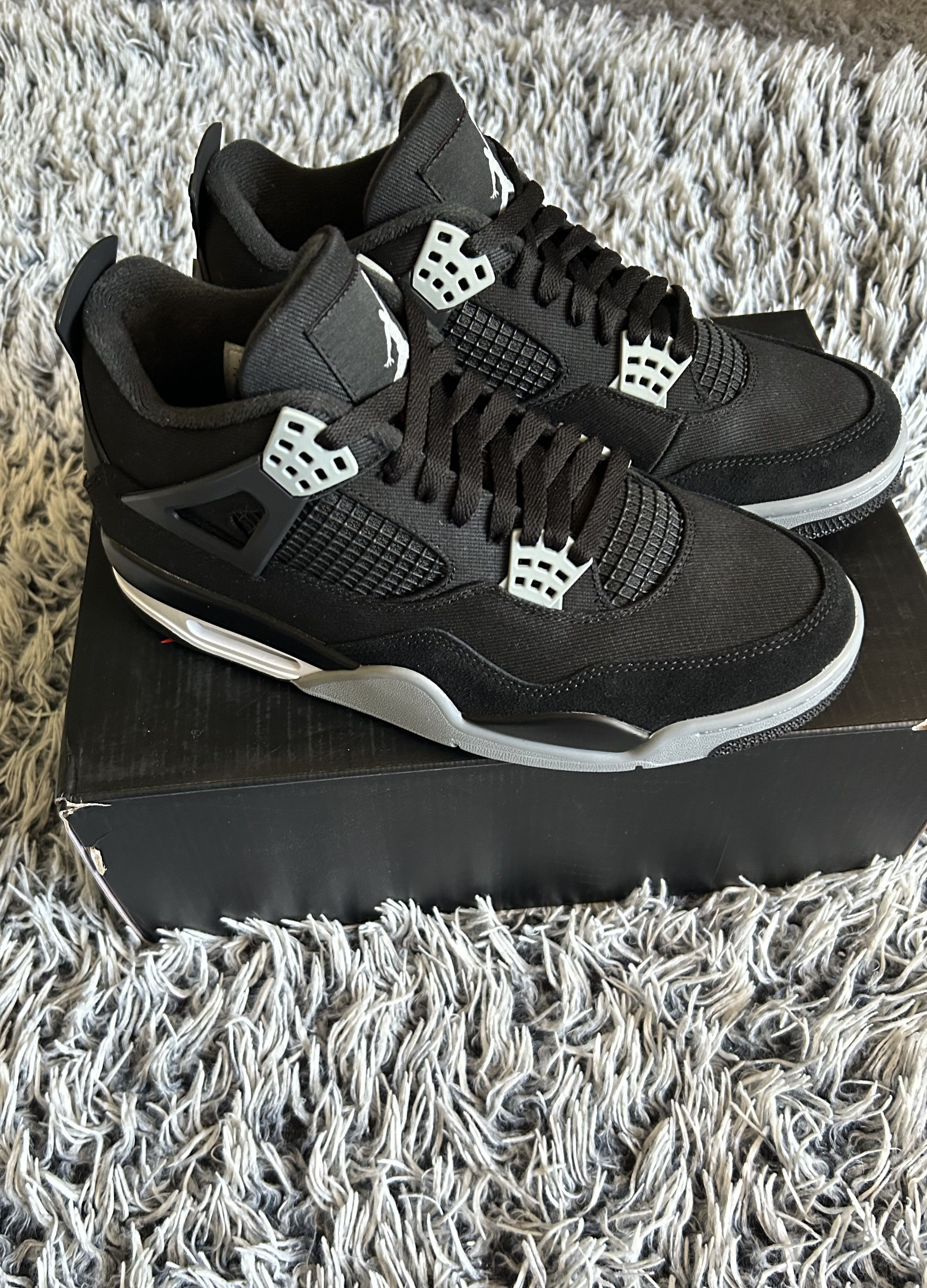 image of Jordan Brand 4 Retro Se Black Canvas Shoes, Men's (Size 10)