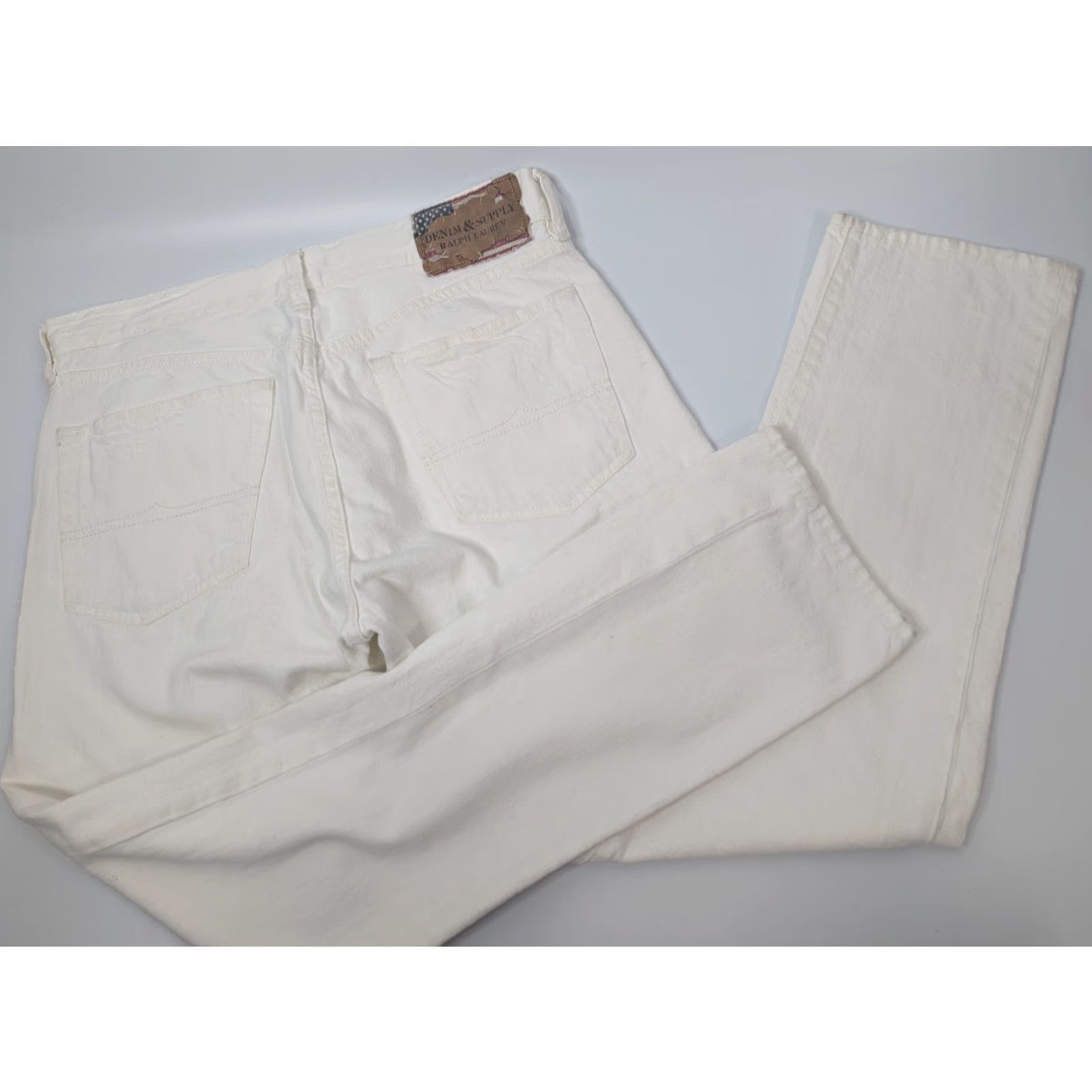 Ralph Lauren Ralph Lauren Denim Supply Slim Fit Jeans White Mens 33x30 Denim & Supply Slim Fit Jeans Men White 90s City Logo Preppy Pockets Size US XS / EU 42 / 0 - 2 Thumbnail