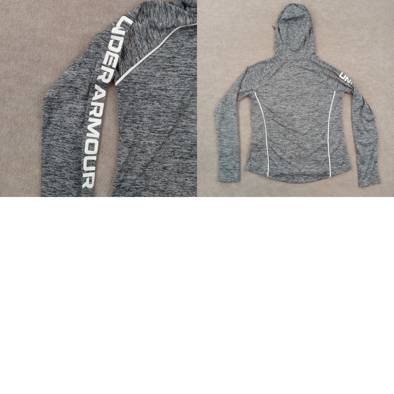 Under Armour Under Armour Hoodie Womens Small Gray Drawstring Lightweight Logo Hooded Sleeve Long Hoodie Size S / US 4 / IT 40 - 8 Thumbnail