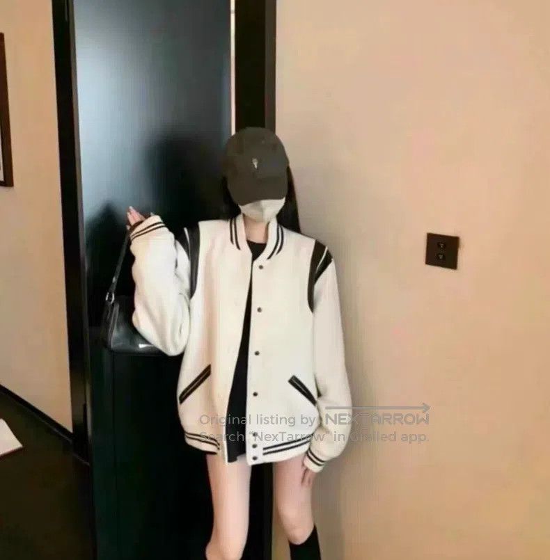 Saint Laurent Paris Saint Laurent Paris White wool blend baseball jacket Size US S / EU 44-46 / 1 - 8 Thumbnail