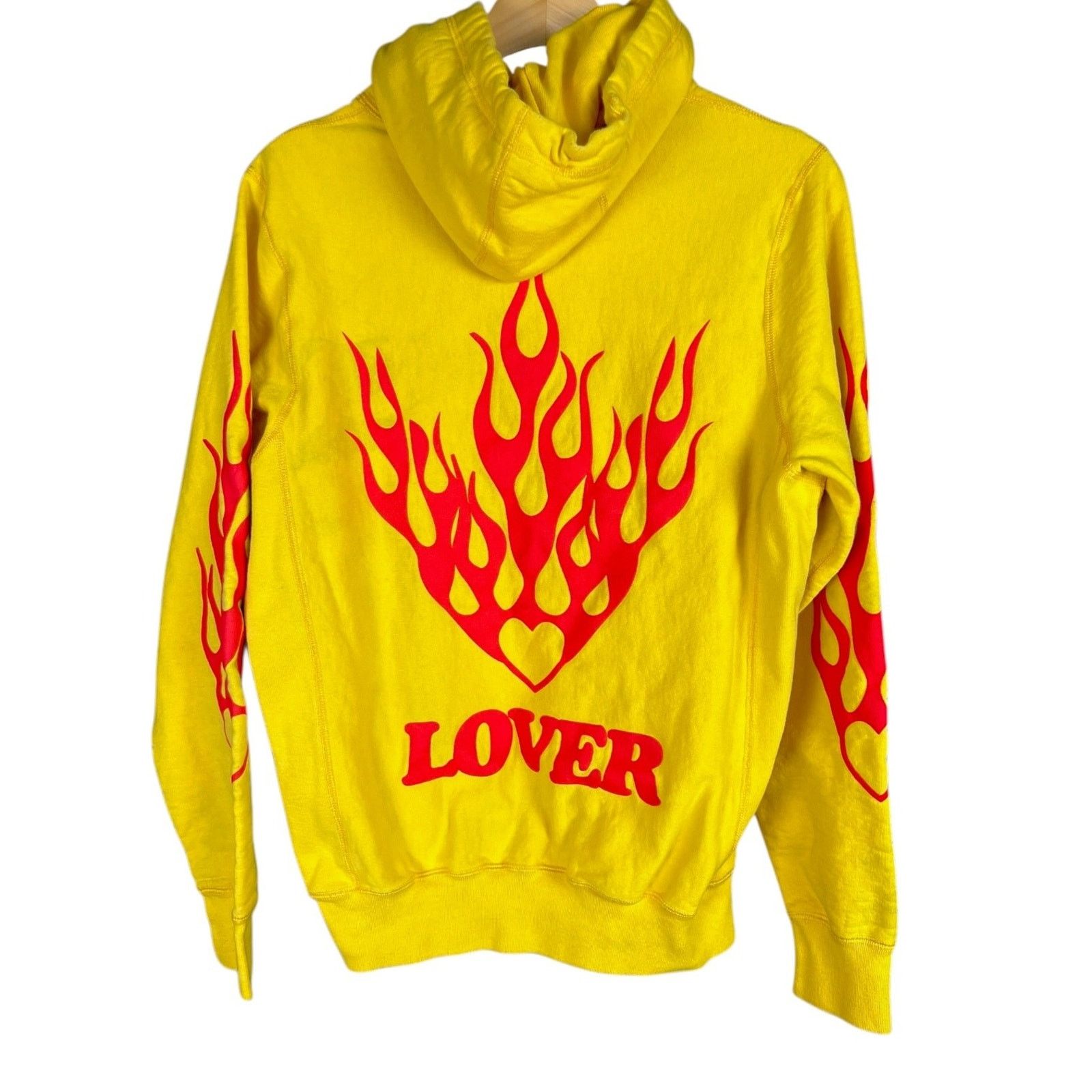 BIANCA CHANDON Bianca Chandon Lover Hoodie Yellow Flames 100% Cotton Size S Size US S / EU 44-46 / 1 - 1 Thumbnail