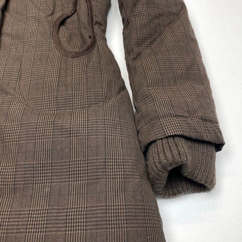Vintage Soia & Kyo Down Coat Women’s P/S Brown Plaid Removable Hood Pockets 7908 Size S / US 4 / IT 40 - 4 Thumbnail