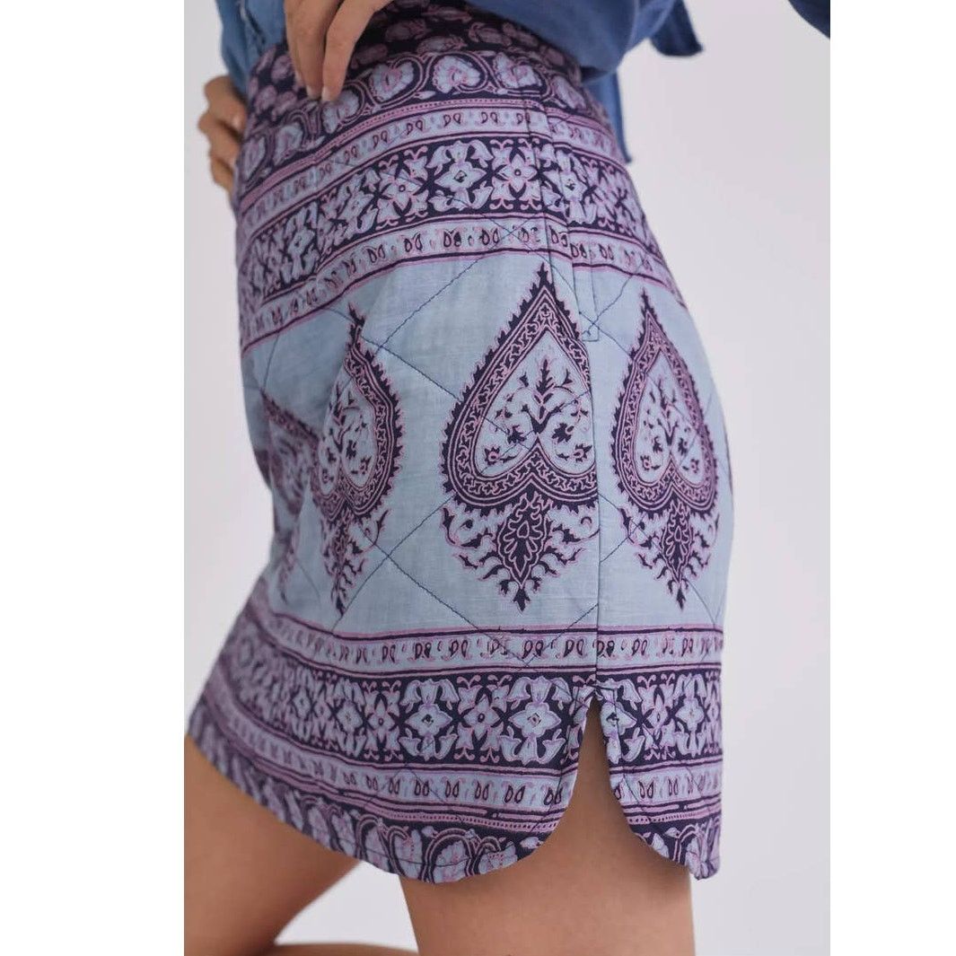 Antik Batik × Free People New Free People Maddy Quilted Skirt ANTIK BATIK $184 SMALL Size 28" / US 6 / IT 42 - 5 Thumbnail