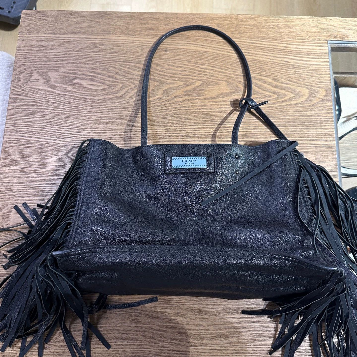 Prada Prada apr321 logo slogan full leather shoulder tote bag Size ONE SIZE - 1 Thumbnail