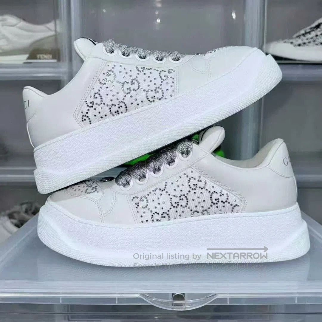Gucci gucci stylish sneakers with rhinestones in gray. Size US 6.5 / IT 36.5 - 2 Thumbnail