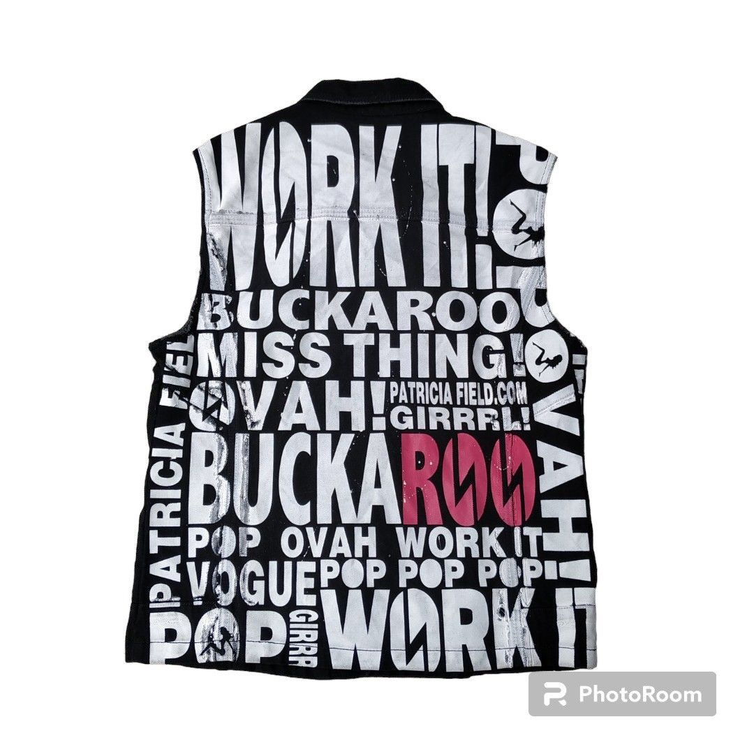 Buckaro Patricia Field Distressed Vest Retro punk studded