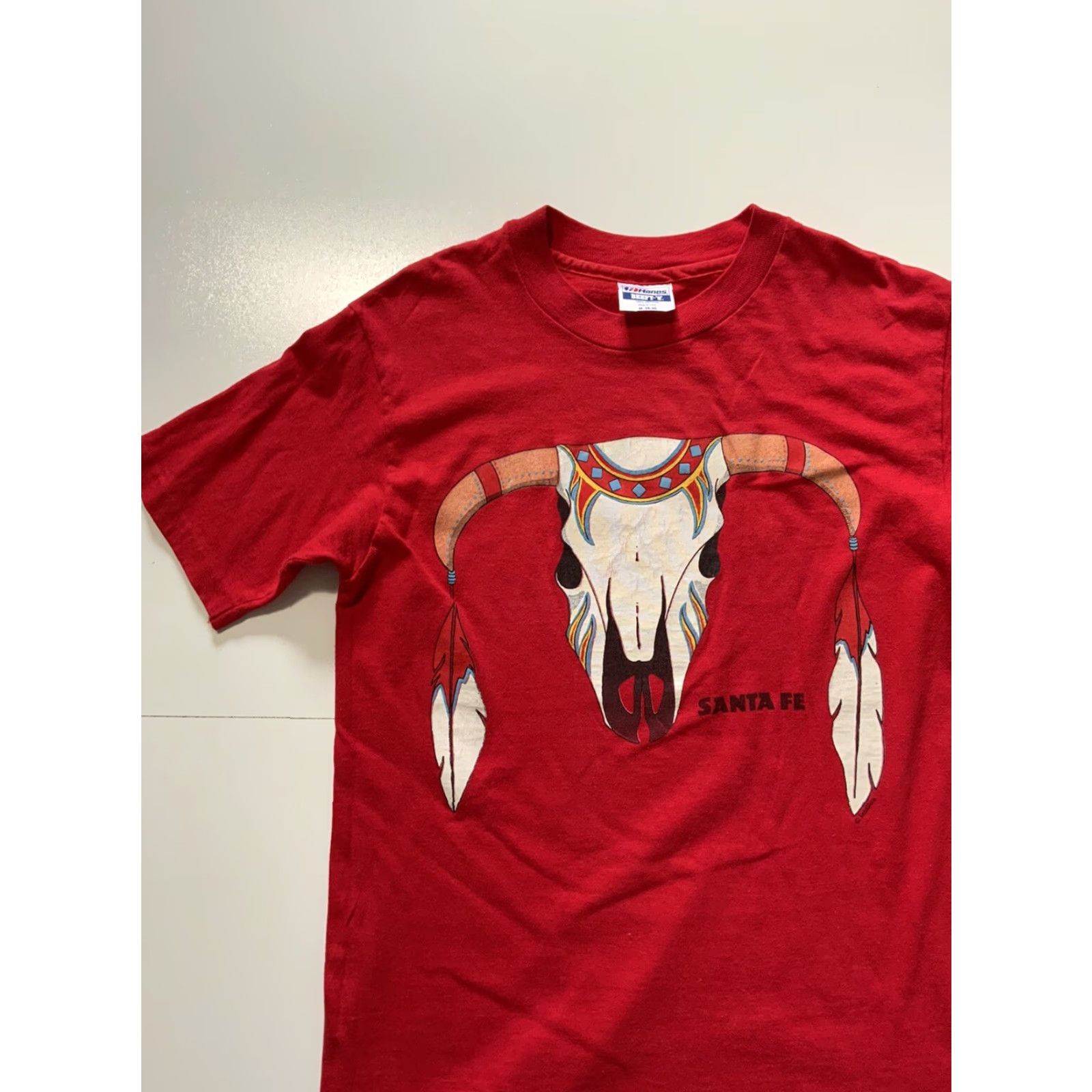 Vintage VINTAGE 90s Southwestern Horned Skull Bull Cow Santa Fe New Mexico T-Shirt Sz. M Mens Size US M / EU 48-50 / 2 - 3 Thumbnail