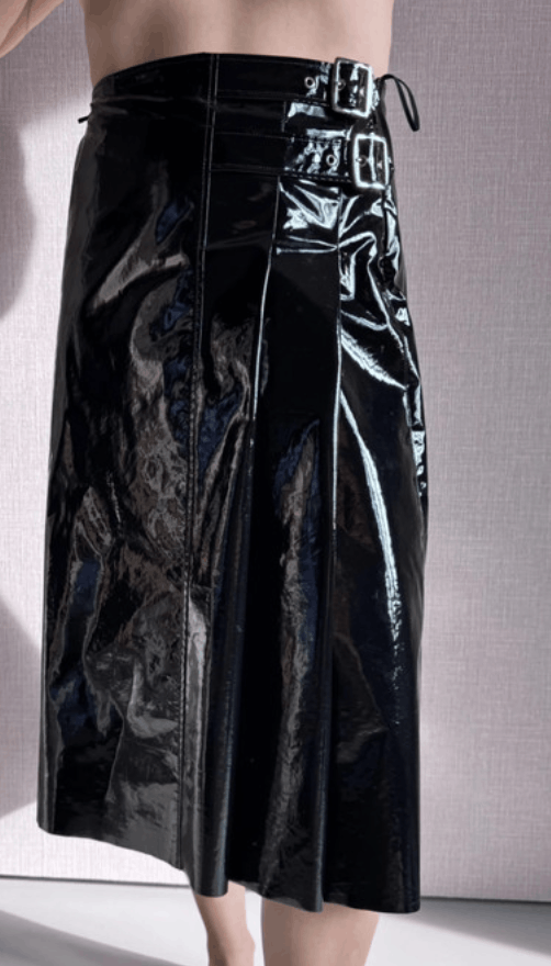 Gucci × Tom Ford × Vintage Gucci skirt midi mini shiny Tom Ford latex vintage black Size 27" / US 4 / IT 40 - 1 Thumbnail