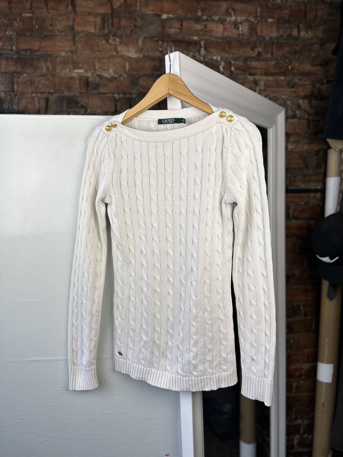 Polo Ralph Lauren × RRL Ralph Lauren Women’s Knitt Sweater Polo Ralph Lauren White Size: M Size M / US 6-8 / IT 42-44 - 1 Thumbnail