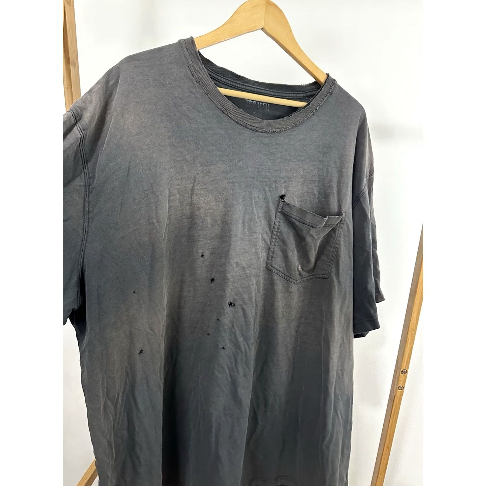 Vintage Duluth T-Shirt 3XL Black Cotton Pocket Distressed VTG Gradient Sun Faded Worn Down Grunge Workwear Mens Shirt Size US XXL / EU 58 / 5 - 4 Thumbnail