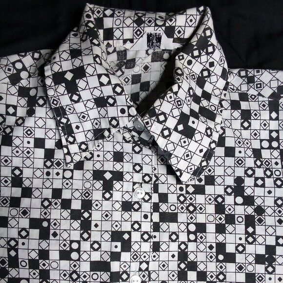 Other Vintage MCM Tiles Dots Check Button Shirt Size US M / EU 48-50 / 2 - 1 Thumbnail