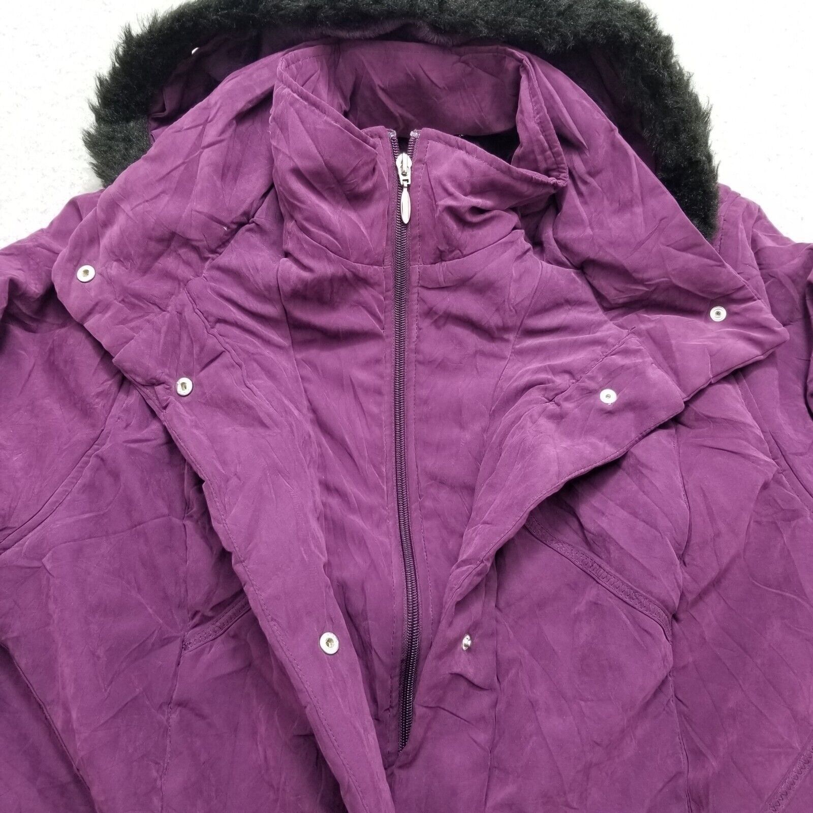 Other Studio Works Parka Jacket Womens 2X Purple Hooded Pockets Size ONE SIZE - 6 Thumbnail