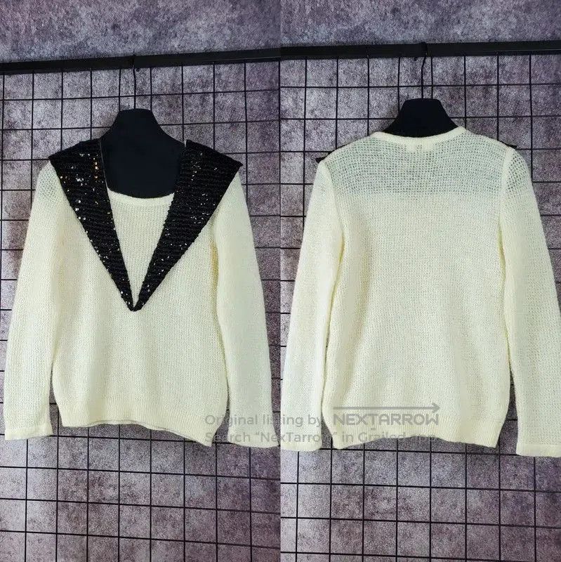 Dior Dior Wool Blend Long Sleeve Top in Beige . Size M / US 6-8 / IT 42-44 - 3 Thumbnail
