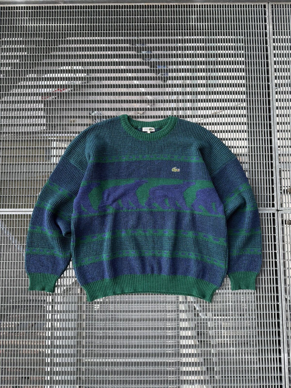 Lacoste Vintage Lacoste Bear Logo Y2K Streetwear Knitted Sweater Size US XXL / EU 58 / 5 - 1 Thumbnail