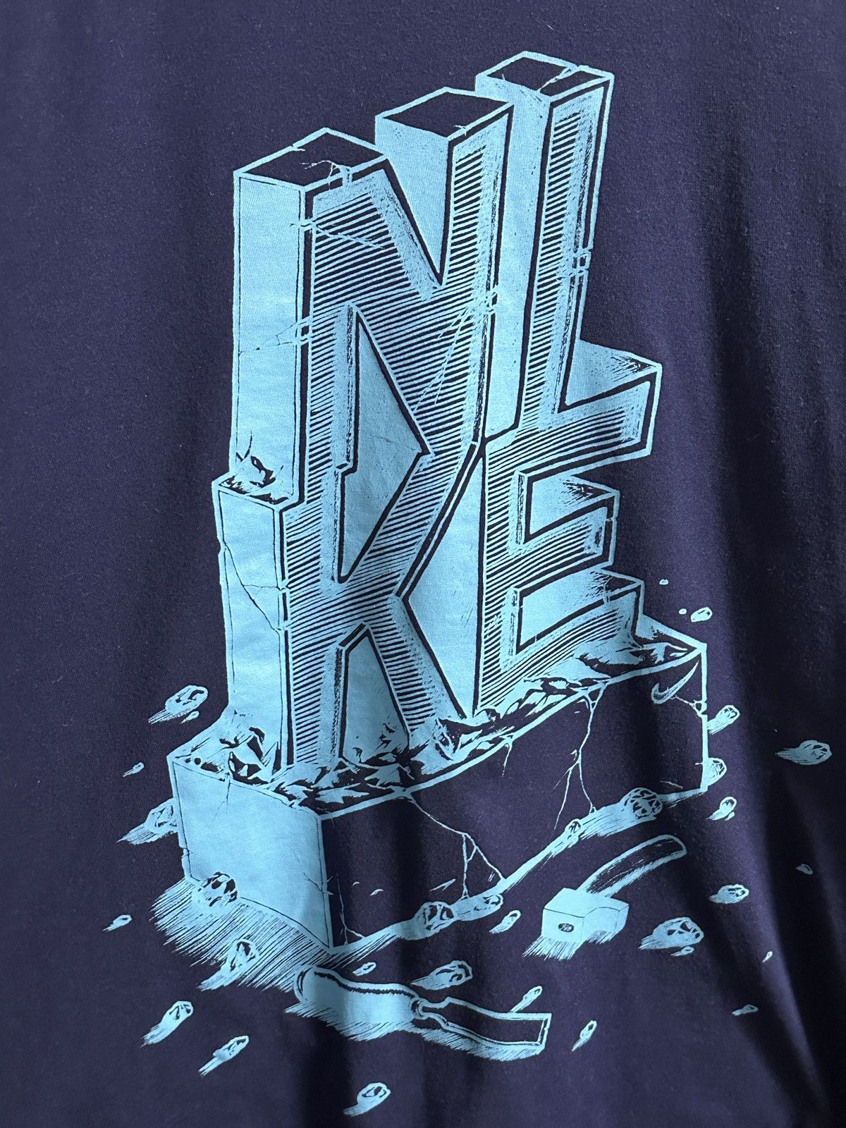 Nike Rare T-Shirt Nike Big Logo Drill Style Size US L / EU 52-54 / 3 - 2 Thumbnail