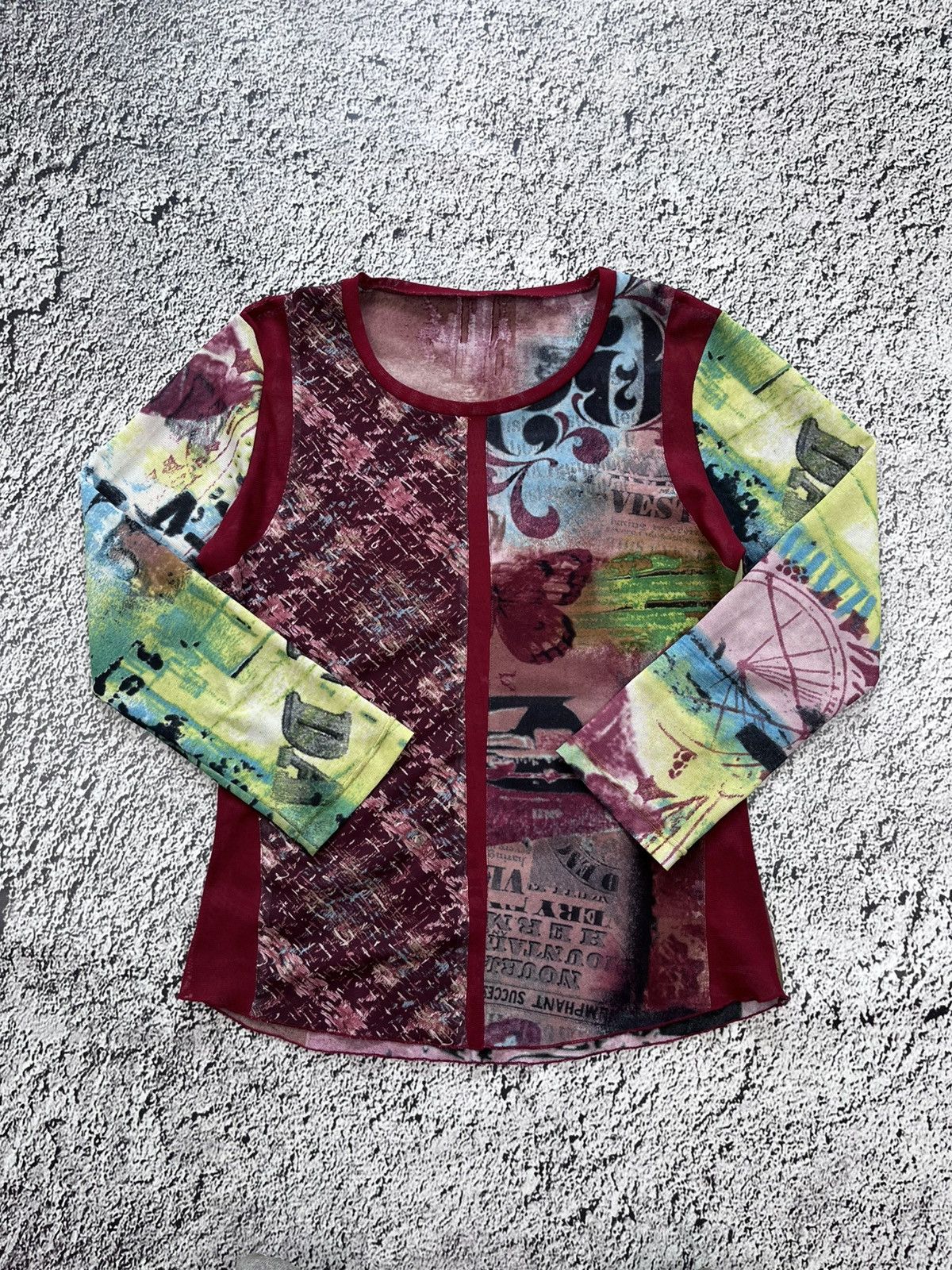 Japanese Brand Vintage JPG vibe mesh art collage renaissance top Size M / US 6-8 / IT 42-44 - 5 Thumbnail