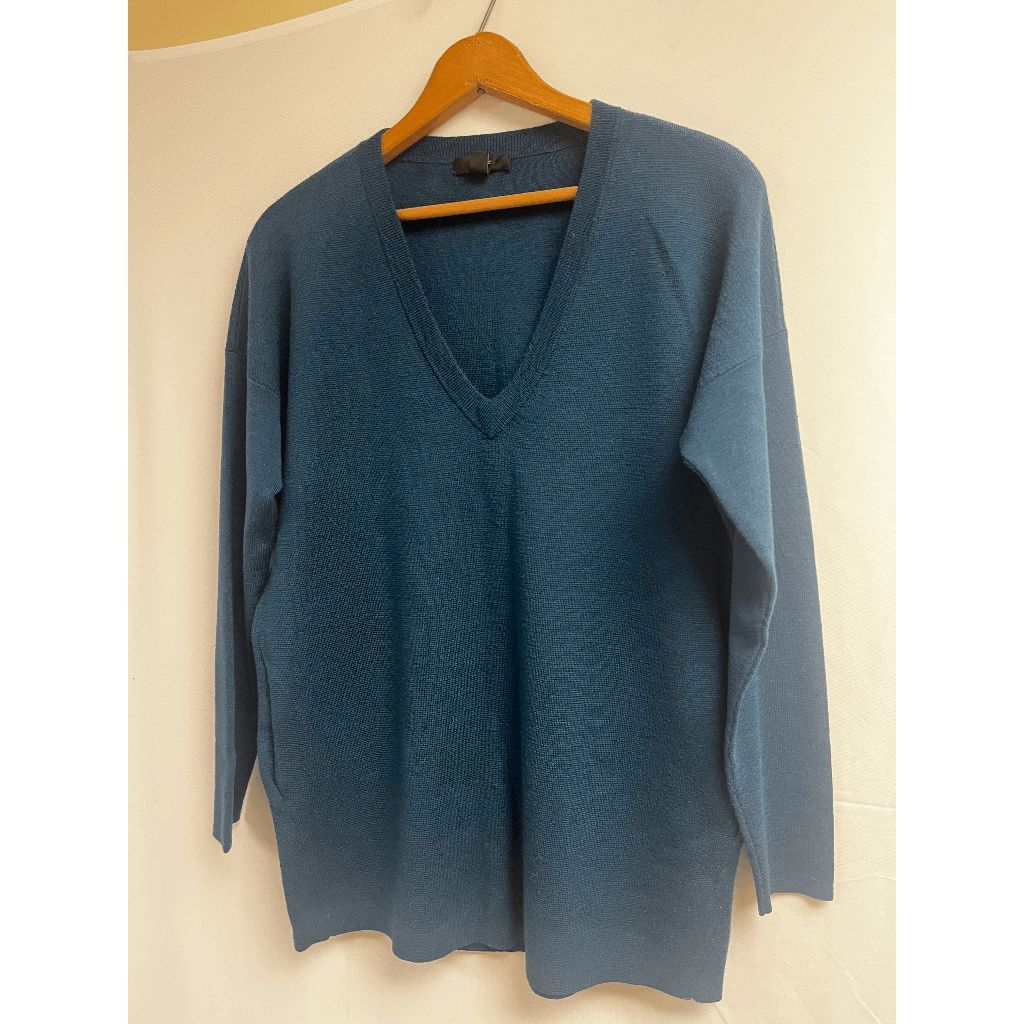 J.Crew J.Crew Womens Tunic Deep v-neck Knitted Sweater Navy Blue Si Size XS / US 0-2 / IT 36-38 - 6 Thumbnail