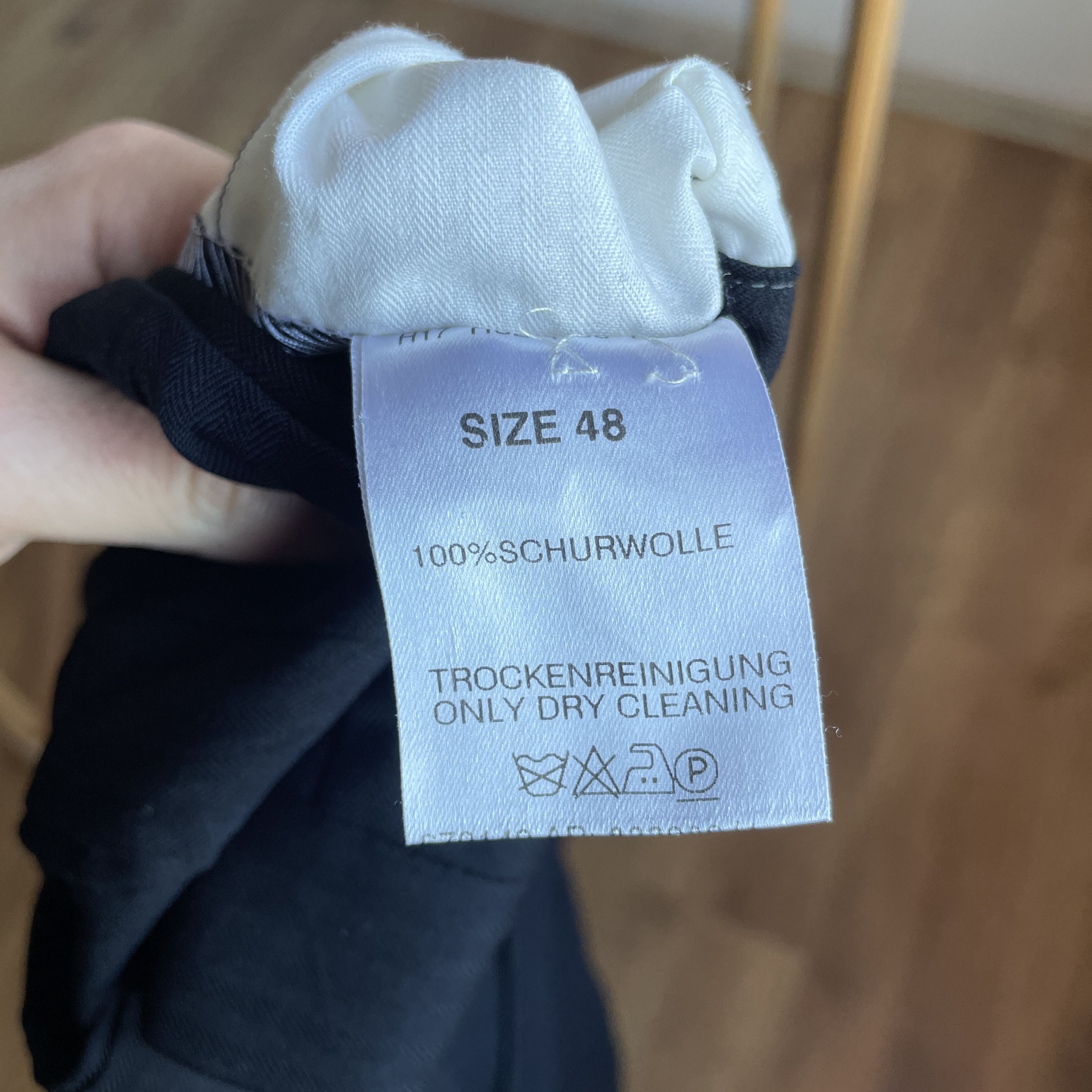 SCABAL Scabal Herringbone Wool 3 Button Wool Navy Suit Size EUR 50 Size 40R - 22 Thumbnail