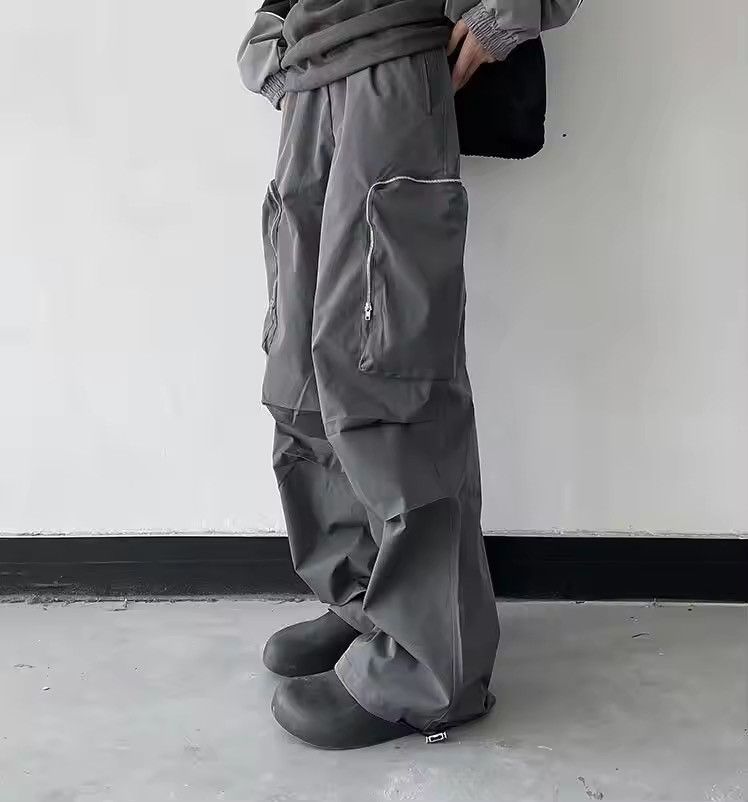 Japanese Brand Baggy Cargo Pants Straight Casual Harajuku Y2K Style Pockets Size US 31 - 4 Thumbnail