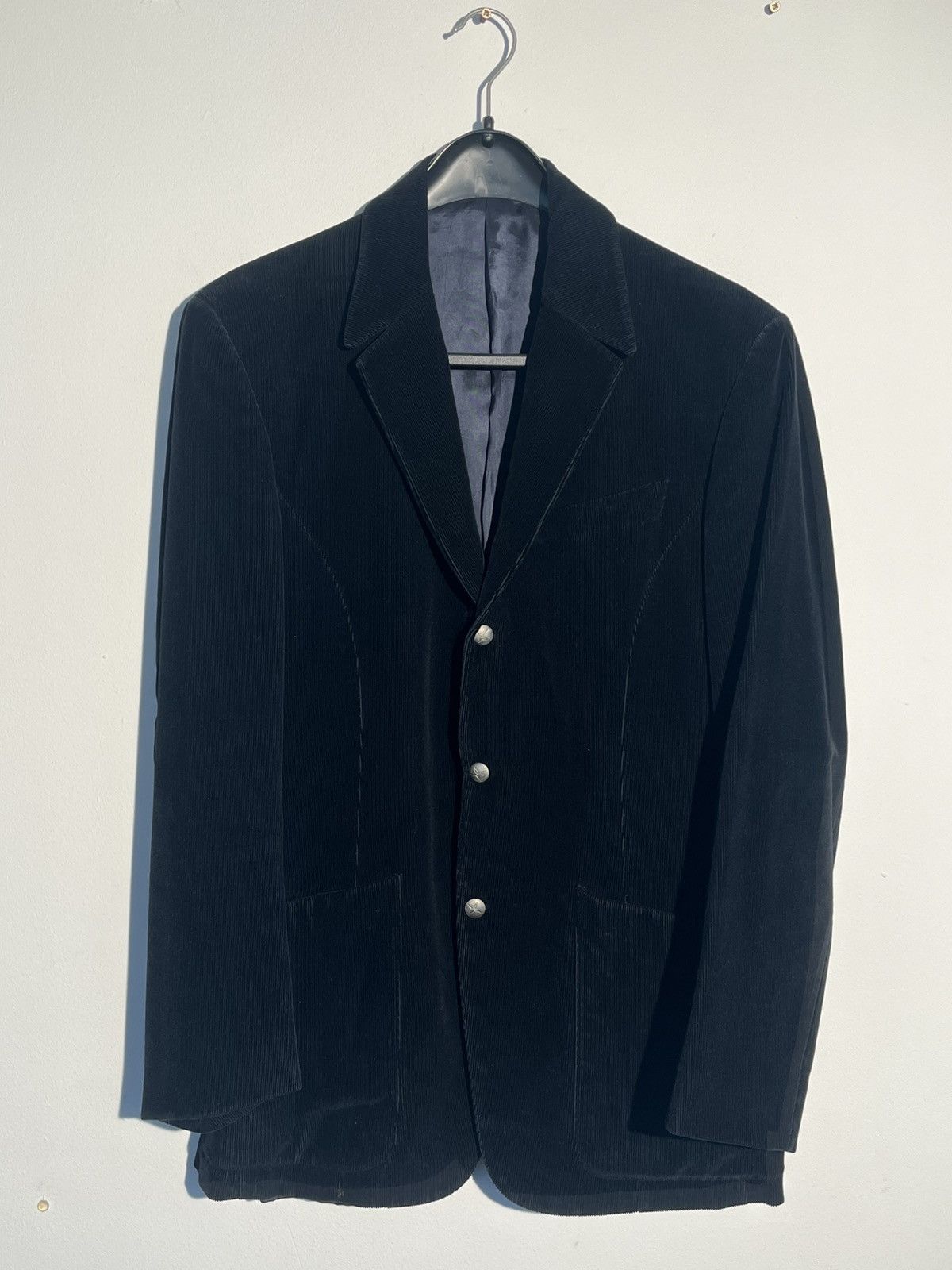 Mugler Mugler vintage dark blue fine corduroy Size 50R - 1 Thumbnail