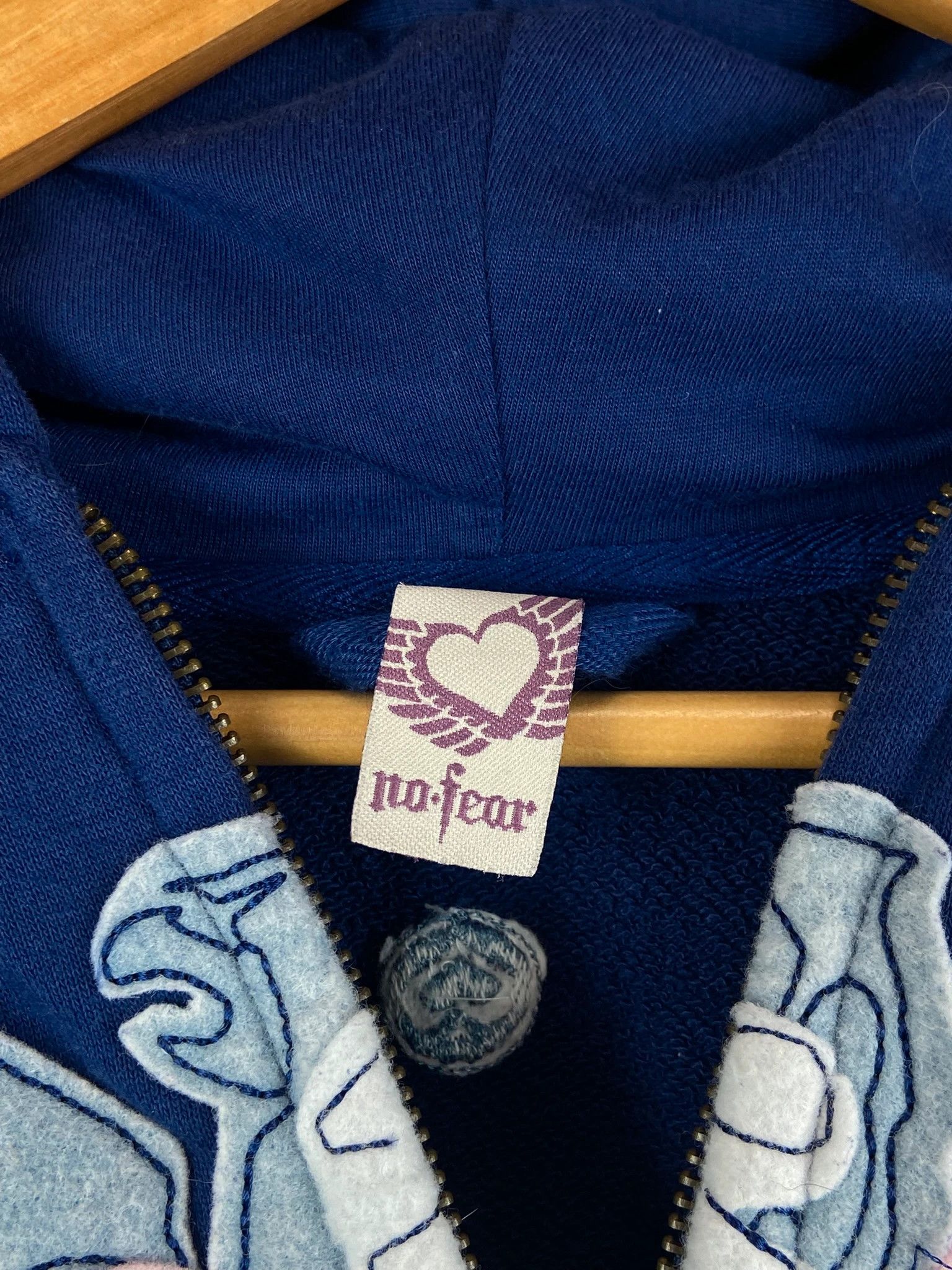 No Fear No Fear Women’s Zip Hoodie – Wing Logo, Blue, L Size S / US 4 / IT 40 - 3 Thumbnail
