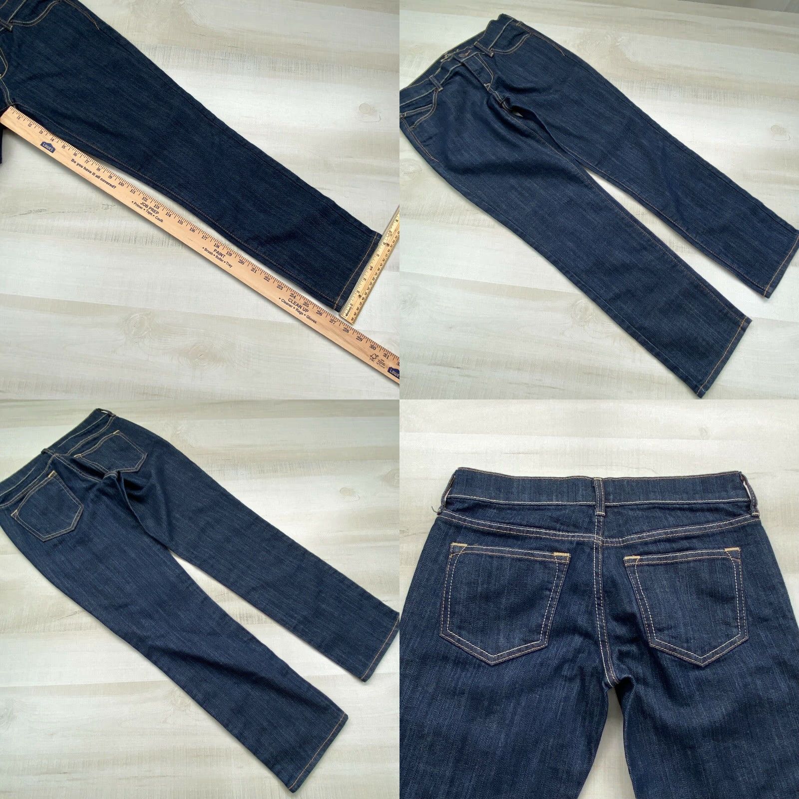 Old Navy Old Navy The Diva Dark Wash Low Rise Straight Jeans Women's 2 Short Blue Size 26" / US 2 / IT 38 - 8 Thumbnail