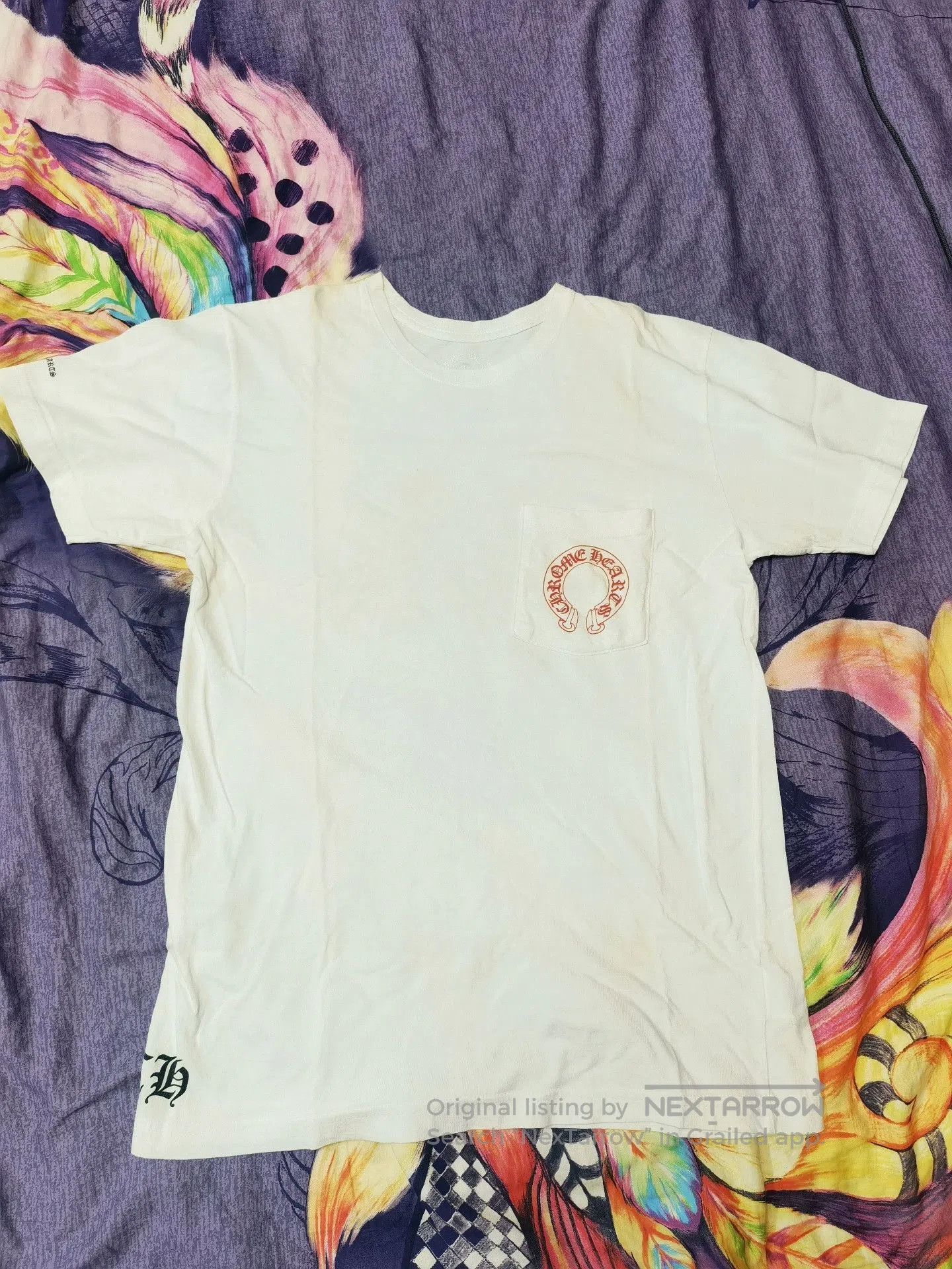 Chrome Hearts Chrome Hearts White Pocket Red Horseshoe T-shirt. Size US M / EU 48-50 / 2 - 3 Thumbnail