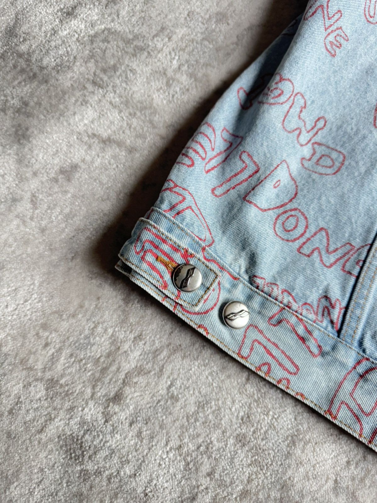 WE11DONE WE11DONE Blue Graffiti All Over Print Denim Jacket Size US M / EU 48-50 / 2 - 8 Thumbnail