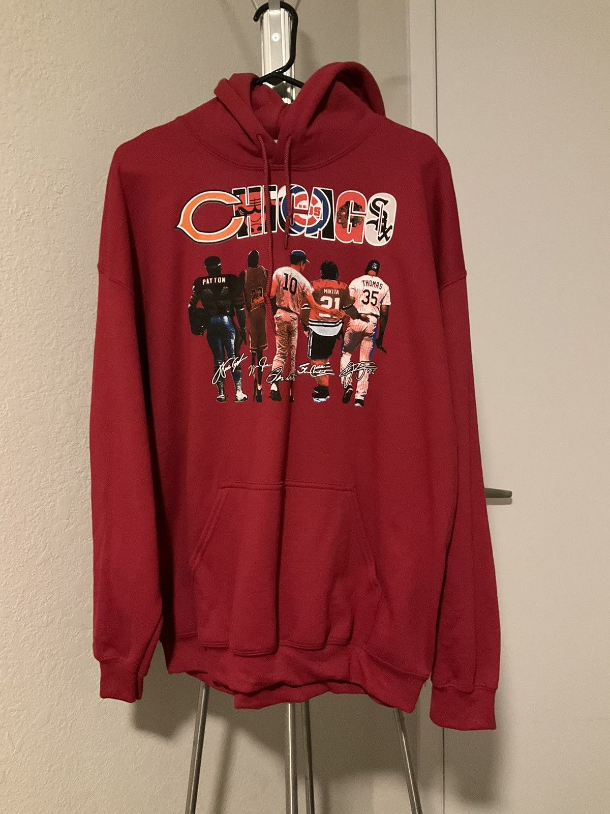 Gildan × Vintage Red Chicago sports icons hoodie sweatshirt Size US L / EU 52-54 / 3 - 1 Thumbnail