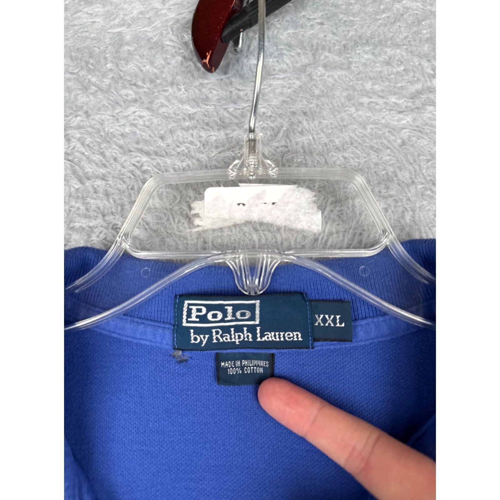 Ralph Lauren VINTAGE Ralph Lauren Polo Shirt Men 2XL Blue Short Sleeve 100% Cotton Knit Button Embroidered Logo Golf 80s Mens Size US XXL / EU 58 / 5 - 7 Thumbnail