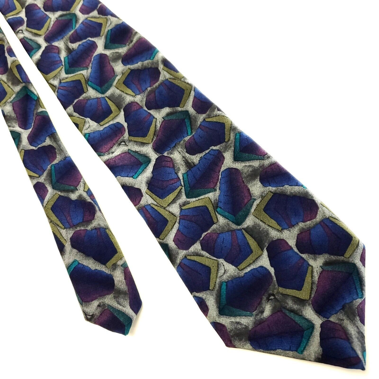 Grateful Dead J. Garcia Blue Gray Silk Tie Woven Geometric Size ONE SIZE - 1 Thumbnail