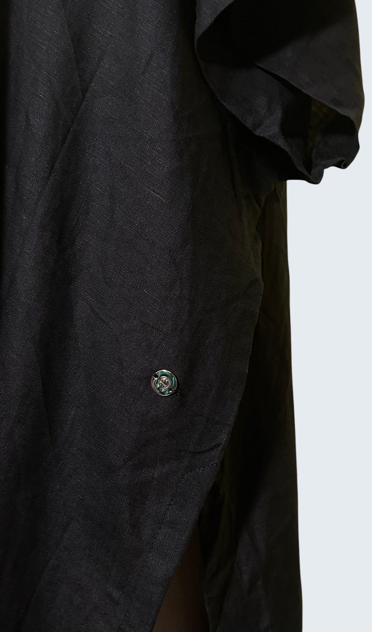Aigner Aigner Black Linen Kimono Jacket Cloak Size ONE SIZE - 4 Thumbnail