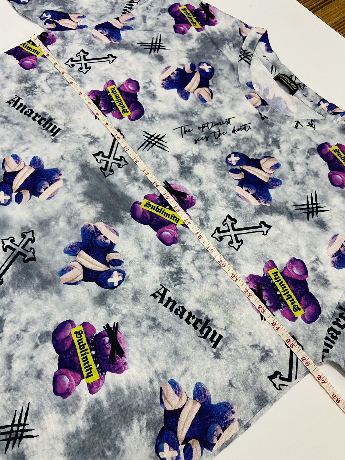 Japanese Brand JEANING WILD OVERPRINT ANARCHY TEE Size US XXL / EU 58 / 5 - 7 Thumbnail