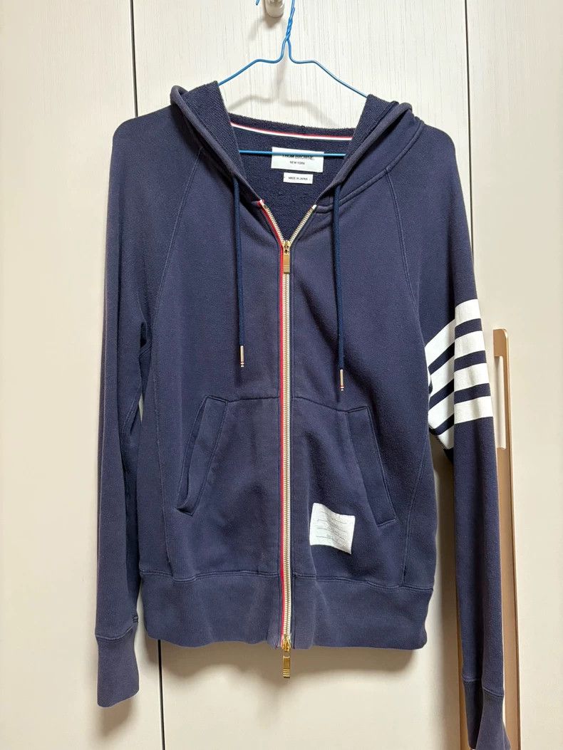 Thom Browne Thom Browne Cotton Zip Jacket in Navy Blue - dmc Size US S / EU 44-46 / 1 - 1 Thumbnail