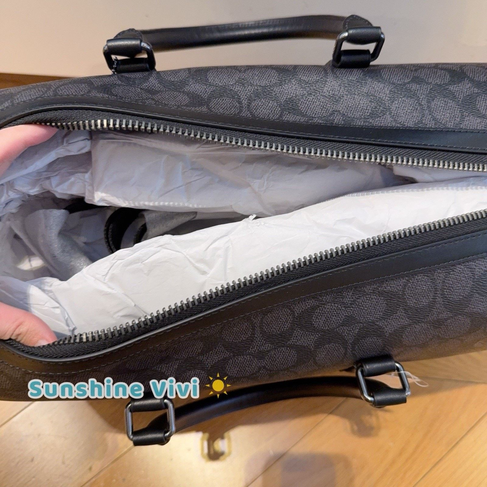 Coach NWT Coach Large Venturer Bag Canvas CAR76 CHARCOAL/BLACK Size ONE SIZE - 6 Thumbnail