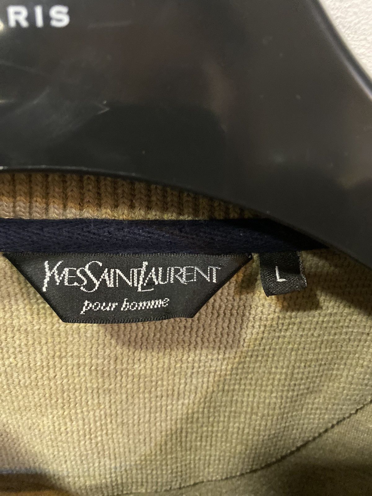 Yves Saint Laurent 90s YSL Sweatshirt 1/4 Quarter Zip Beige Sweater Old Money Size US L / EU 52-54 / 3 - 5 Thumbnail