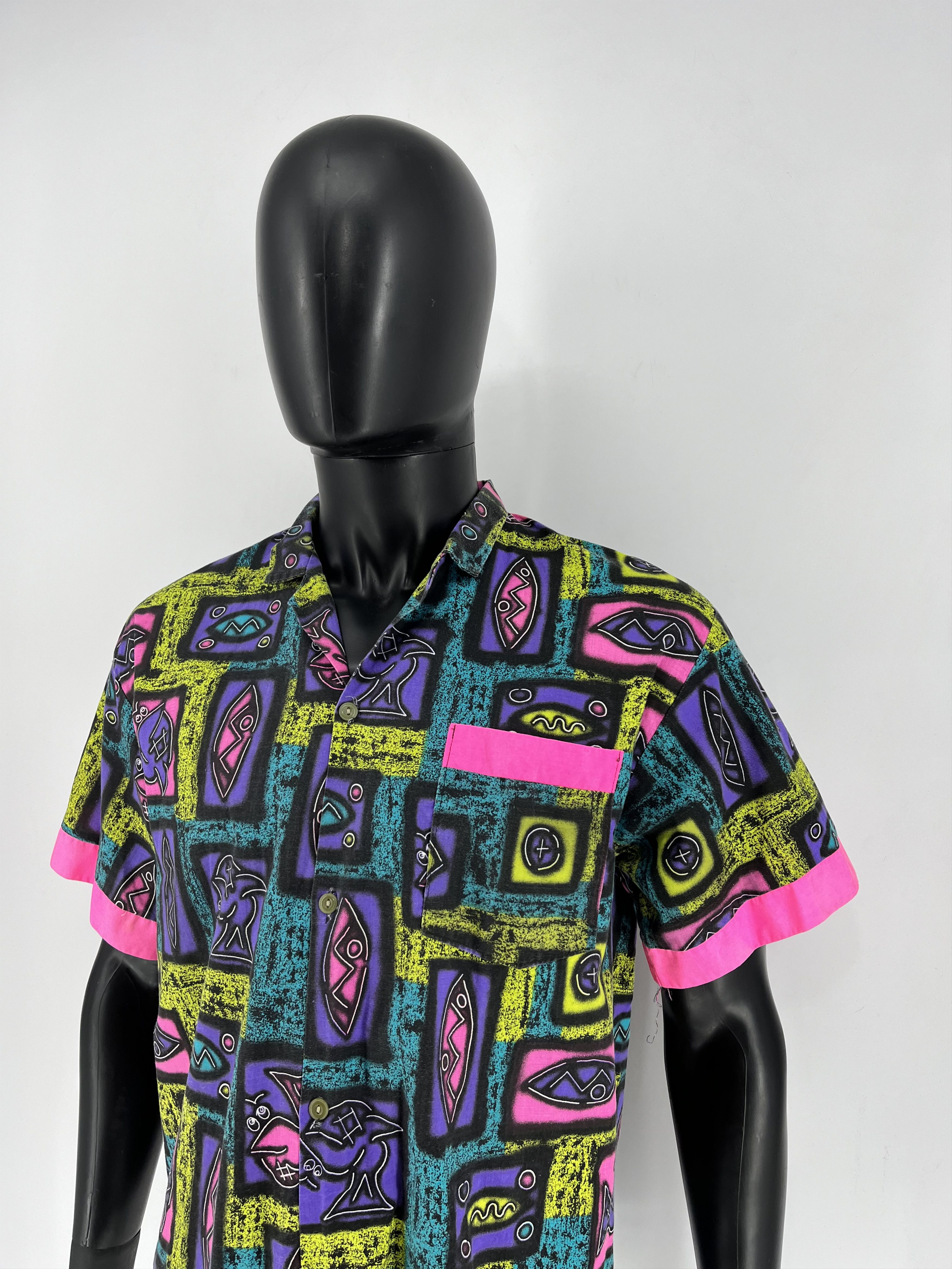 Vintage Vintage 90s Art Streetwear Hawaiian Travis Scott style Size US M / EU 48-50 / 2 - 4 Thumbnail