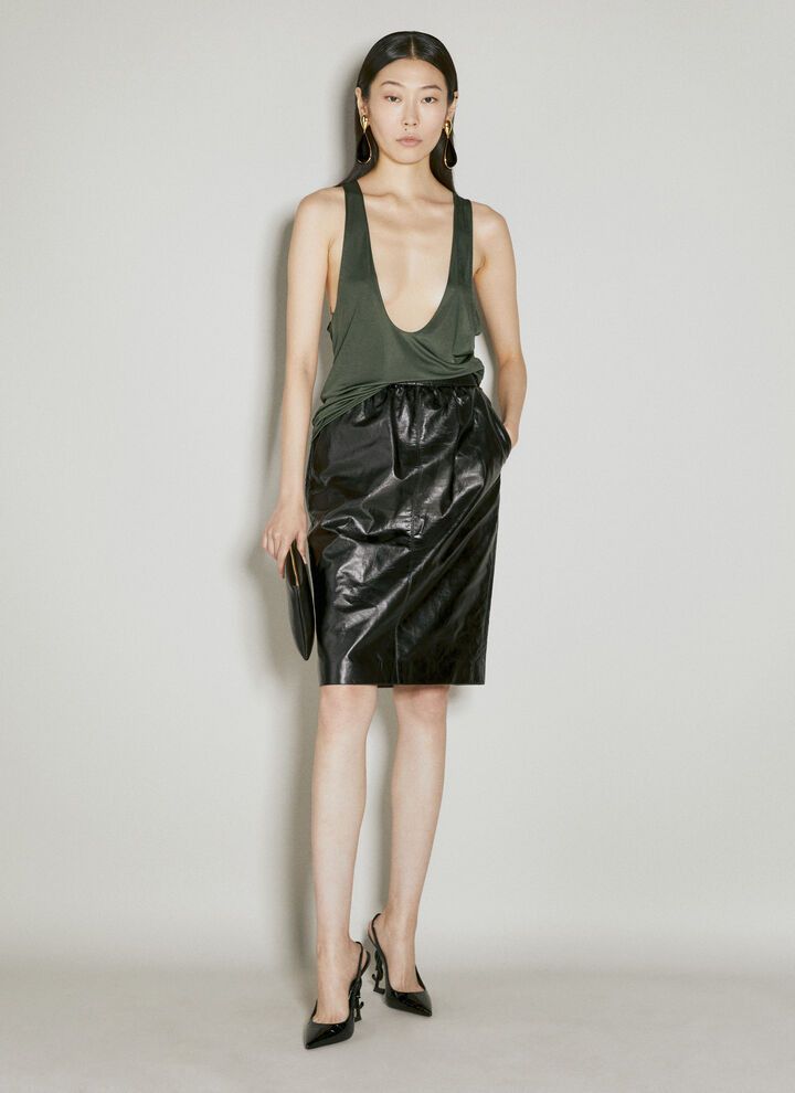 Saint Laurent Paris o1b1hav110525 765308 Tank Top in Green Size XS / US 0-2 / IT 36-38 - 5 Thumbnail