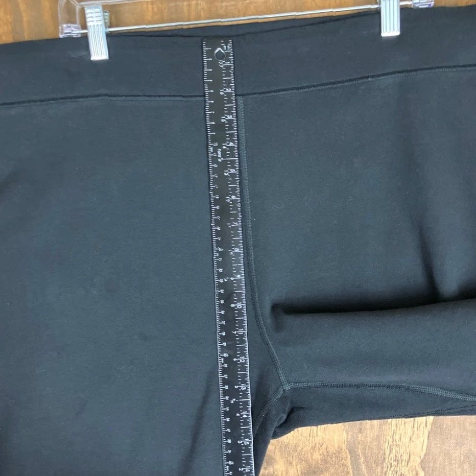 Nike Nike Womens Pants Black Gold Pull On High Rise Crop Leggings 1X Modern Activewear Women Leggings Slim Fit Black Gold 1X Size 40" / US 18 - 7 Thumbnail