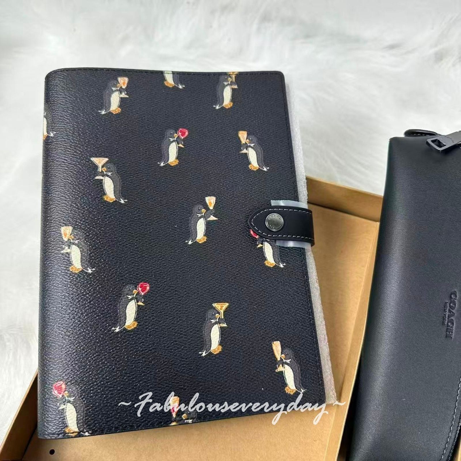 Coach Coach Boxed Notebook Pencil Case Set Penguin Print Black Size ONE SIZE - 2 Thumbnail