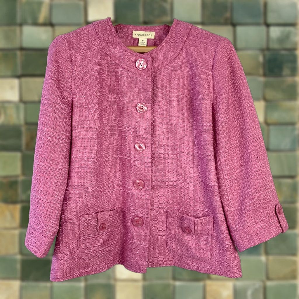 Vintage VINTAGE Appleseed's Blazer Shirt Purple Size 10 Women Five-Button Lightweight 90s Preppy Business Casual Blazer Mens Womens Girls? Size L / US 10 / IT 46 - 1 Thumbnail
