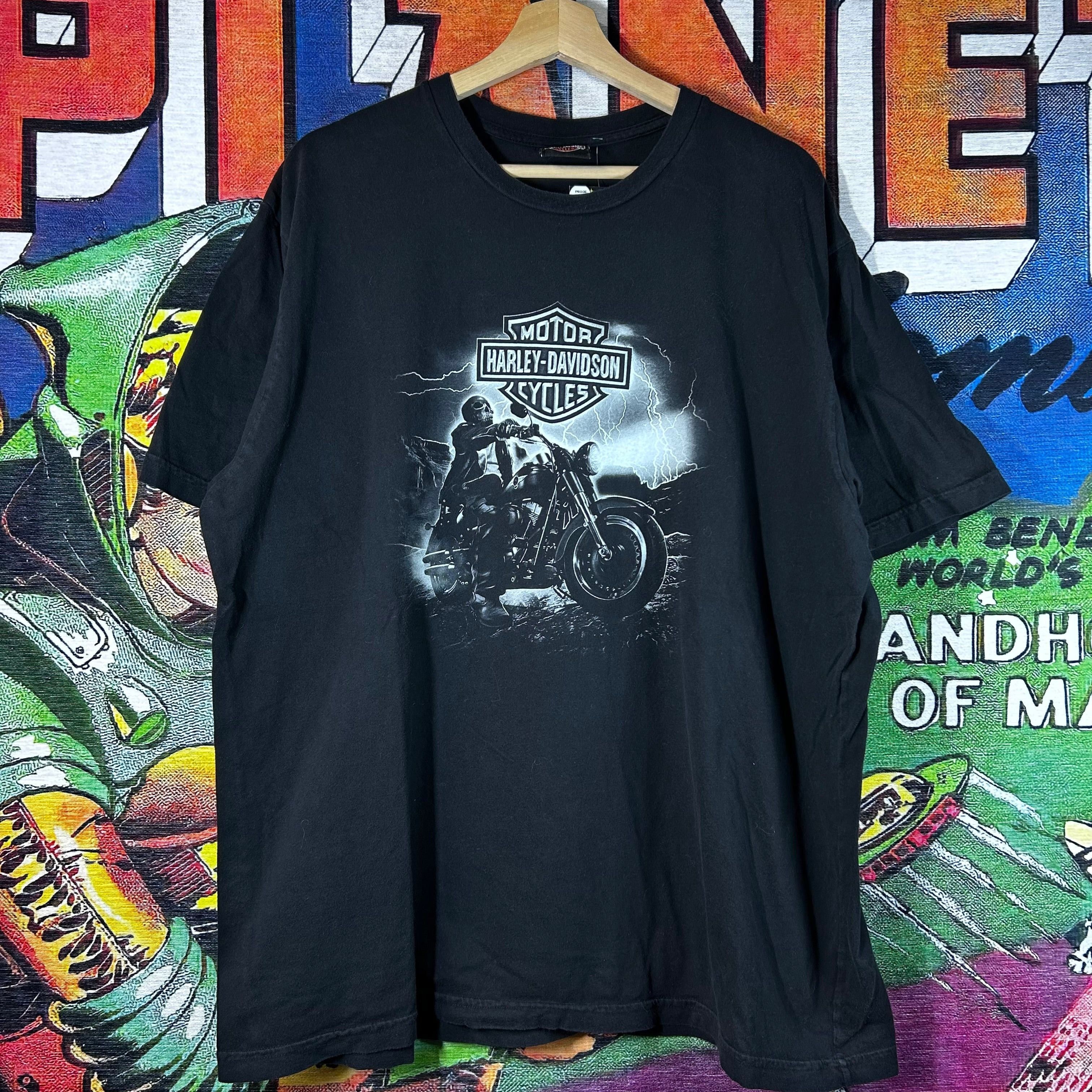Harley Davidson × Vintage Harley Davidson Skull Biker Houston, TX Tee Size XL Size US XL / EU 56 / 4 - 1 Thumbnail