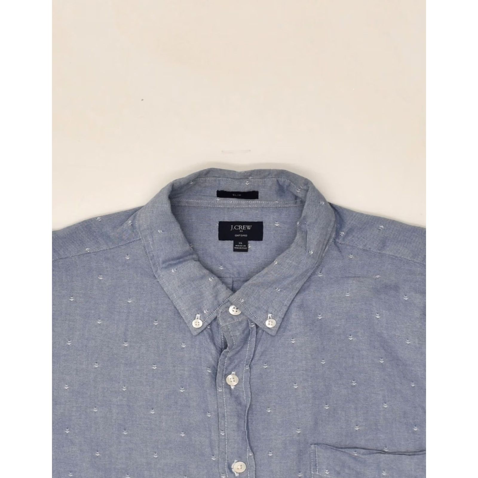 J.Crew J. CREW Mens Oxford Slim Fit Shirt XL Blue Spotted Cotton OH17 Size US XL / EU 56 / 4 - 4 Thumbnail