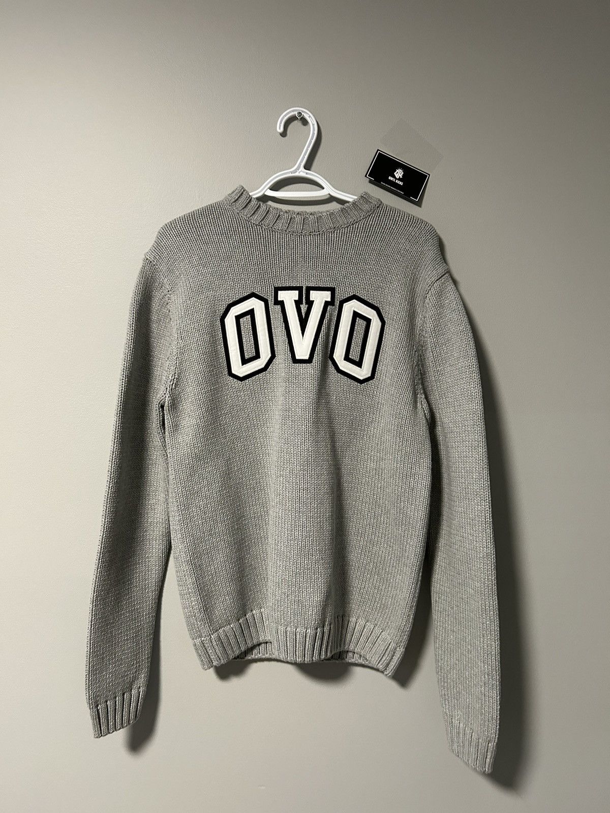 image of Octobers Very Own Ovo Knit Sweatshirt Grey Size Small, Men's