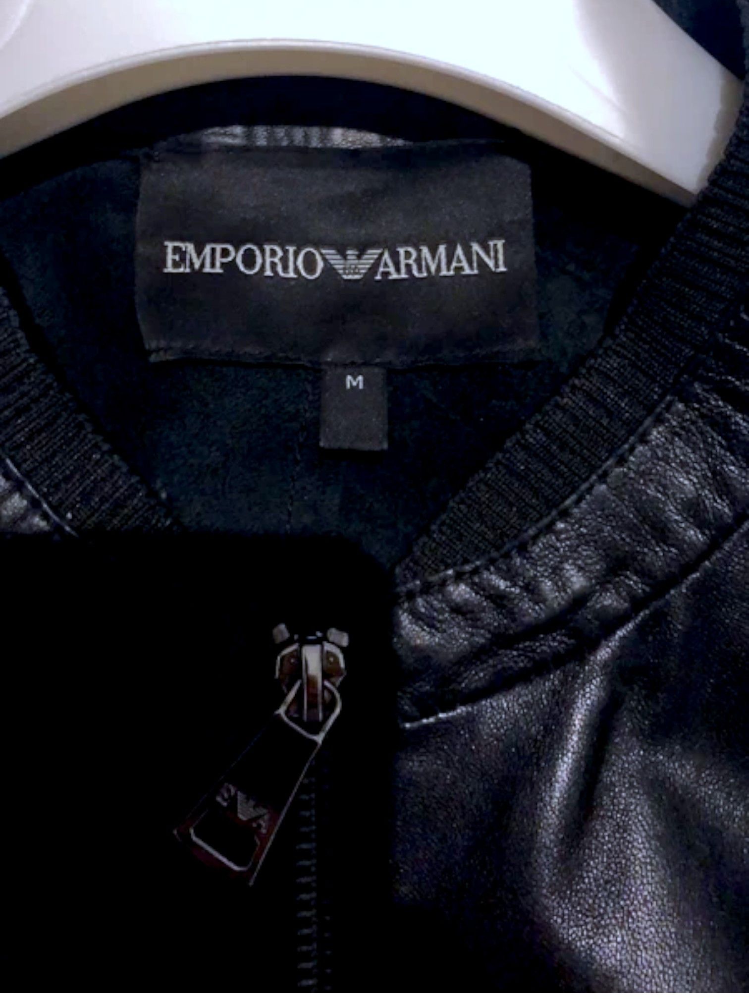 Emporio Armani Emporio Armani Minimal Collarless Leather Jacket Late 2000s Size US M / EU 48-50 / 2 - 3 Thumbnail