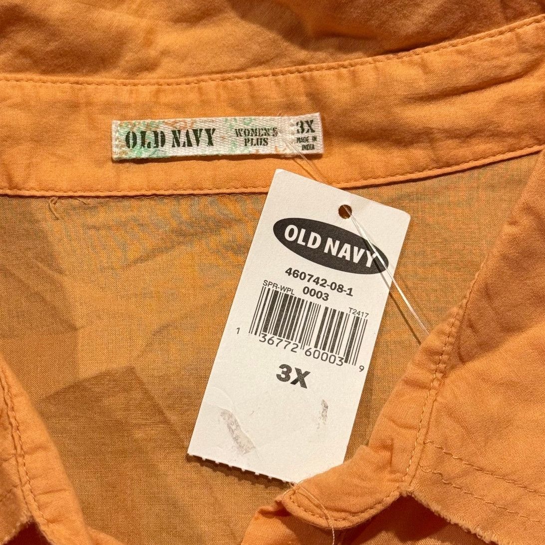 Old Navy NWT Old Navy Y2K Embroidered Button Up Top Orange Boho 3X Size 3XL / US 20-22 - 4 Thumbnail